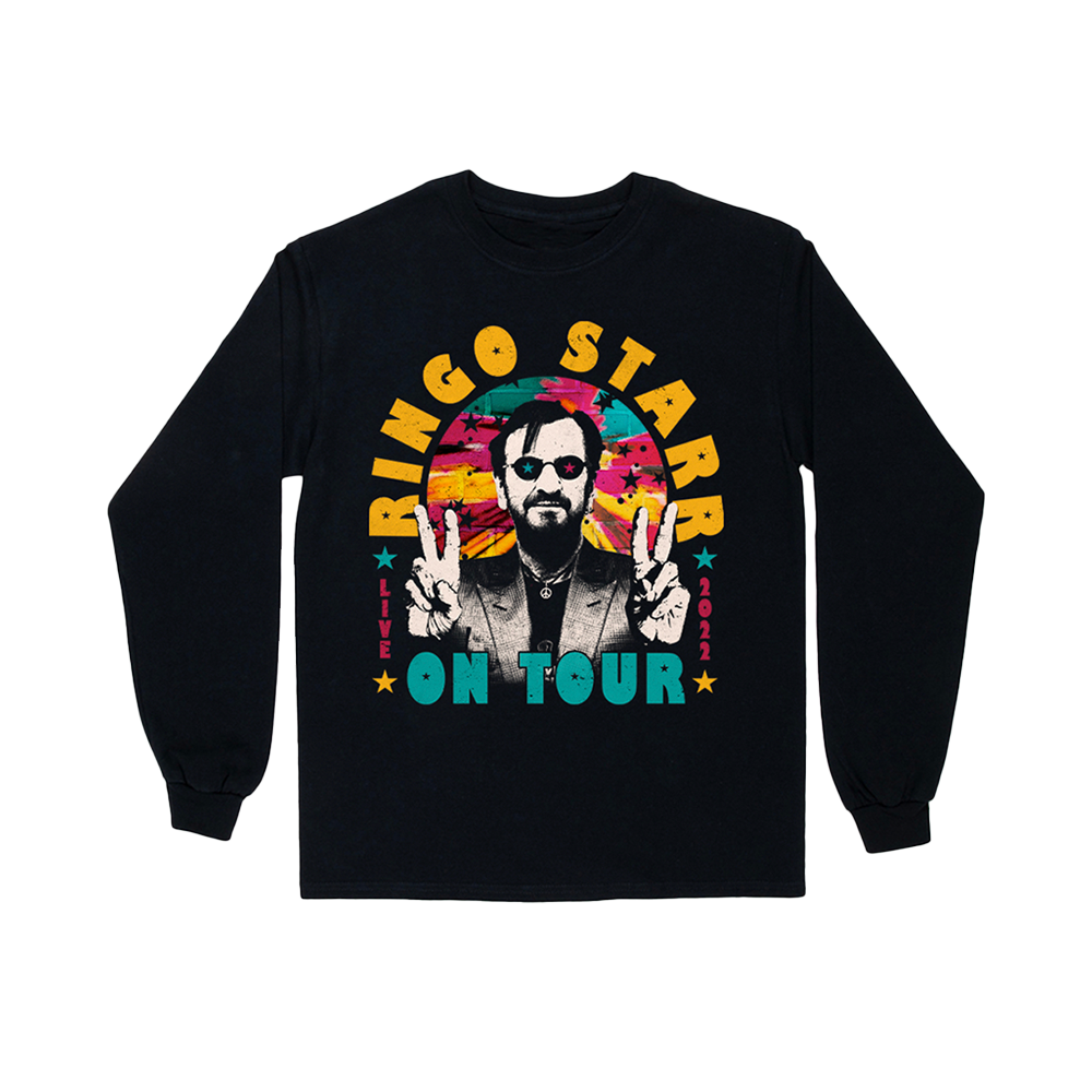 Ringo On Tour Photo Black Long Sleeve T-Shirt - Ringo Starr Ringo On Tour Photo Black Long Sleeve T-Shirt - Ringo Starr