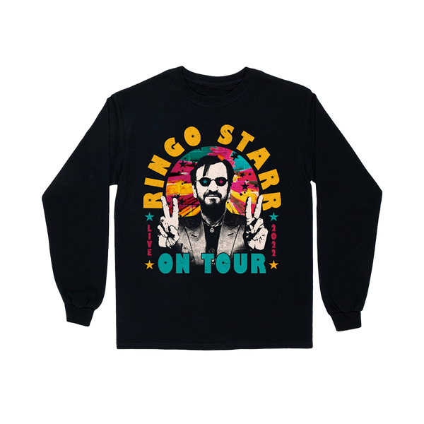 Ringo On Tour Photo Black Long Sleeve T Shirt Ringo Starr Official Store 8363