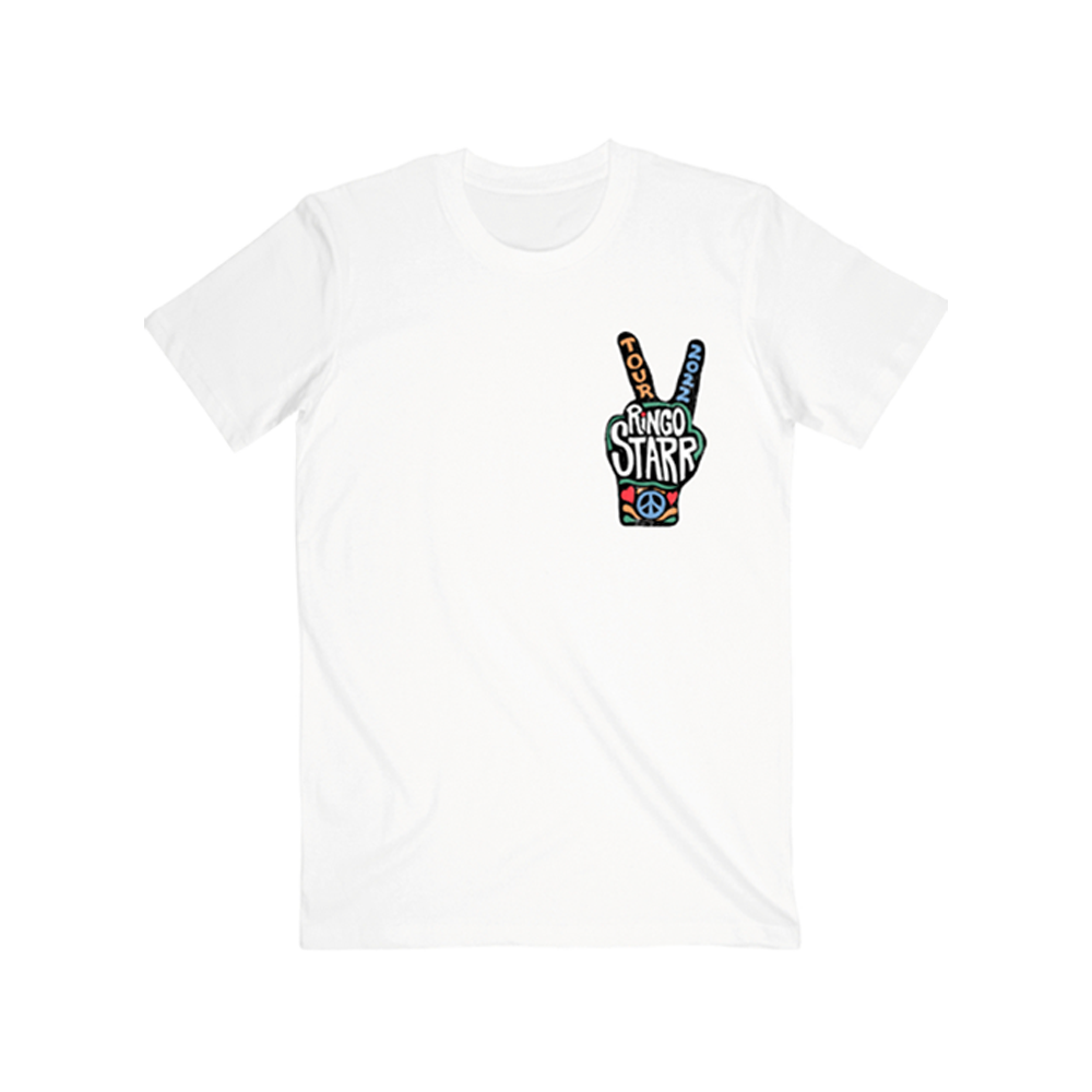 Ringo Starr Peace Illustration White T-Shirt Front 