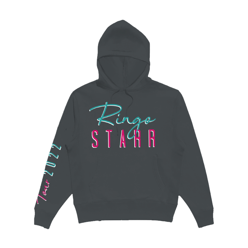 Ringo Tour Pink Teal Charcoal Pullover Hoodie Front 
