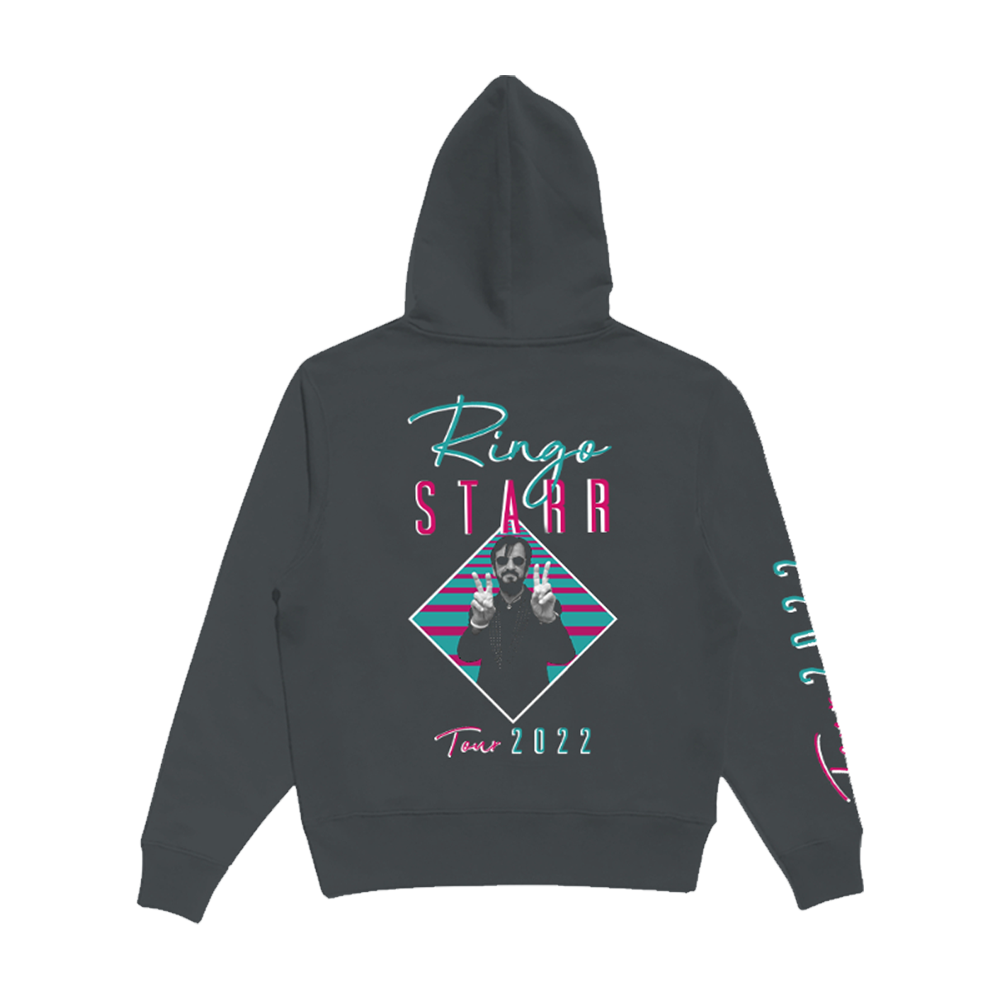 Ringo Tour Pink Teal Charcoal Pullover Hoodie Back 